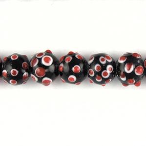 G468-016-005 Horned Eye Bead Copy Red on White